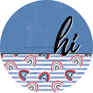 Patriotic Door Hanger Hi Dco - 01510 - Dh 18’ Round Wood